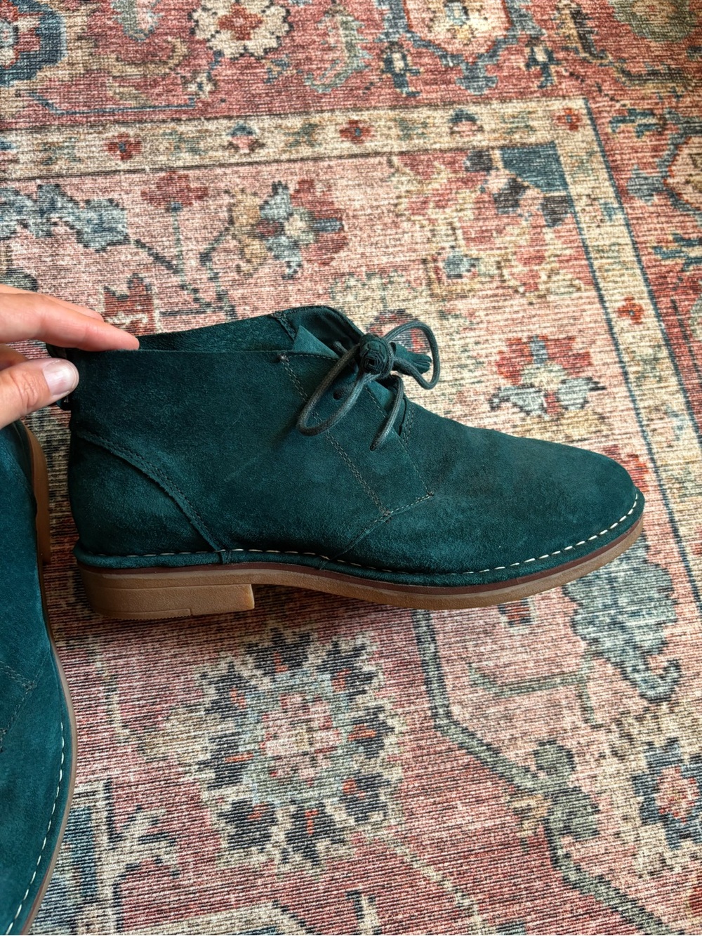 Hush Puppies teal suede booties size 9.5